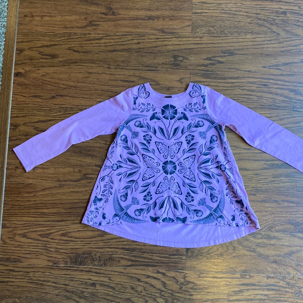 Tea Collection Size 7 Lavender/Navy Shirt EUC